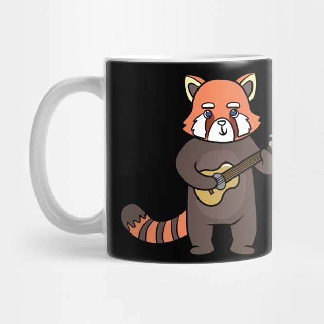 Red Panda playing guitar by theanimaldude